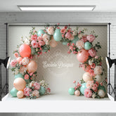 Lofaris Simple Floral Balloon Arch Wedding Photo Backdrop